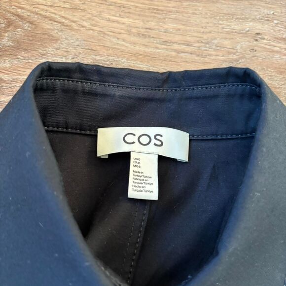 Cos black cotton utility shirt dress size 6 - Picture 4 of 6